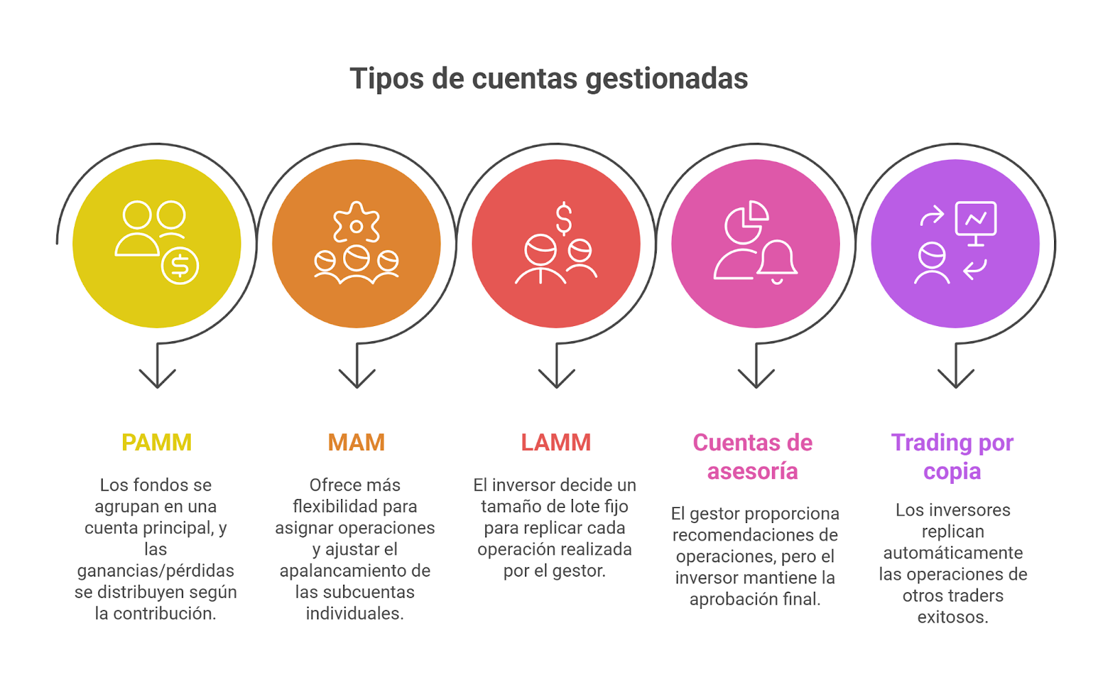 Tipos de cuentas gestionadas