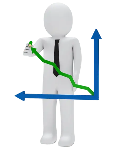 Green growth line graph.