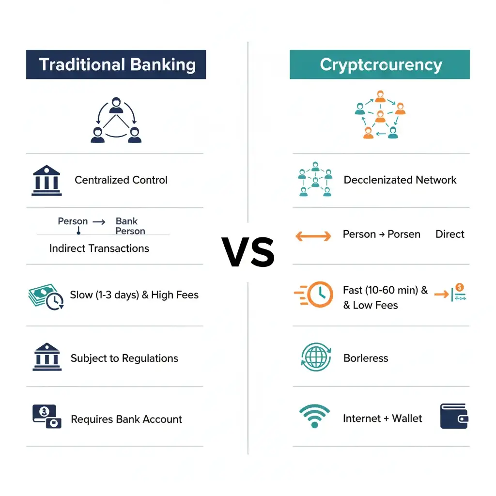 Traditional Money vs Cryptocurrency
