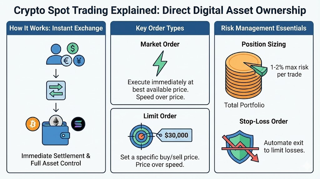 How does crypto spot trading work?