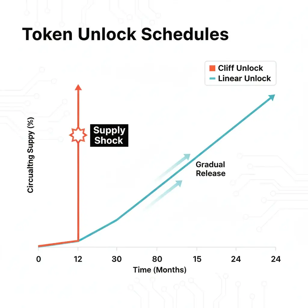 token unlock schedules