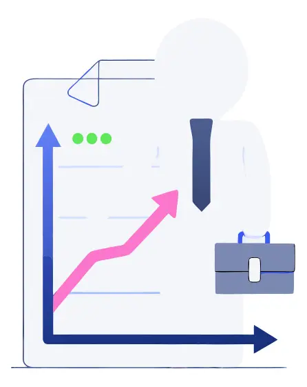 Wachstumslinien-Diagramm.