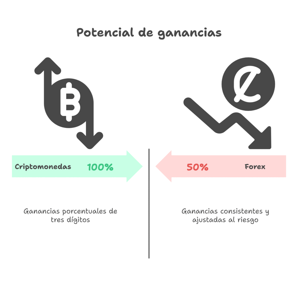 Forex frente a criptomonedas: cuál es más rentable