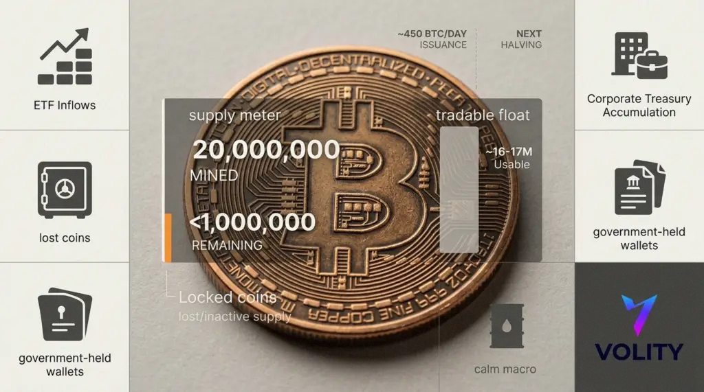 Bitcoin Scarcity: 20M Mined, ETFs Tighten Supply, Price?