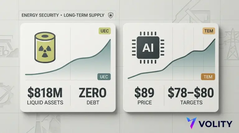 UEC stock outlook: debt-free uranium play as TEM looks pricey