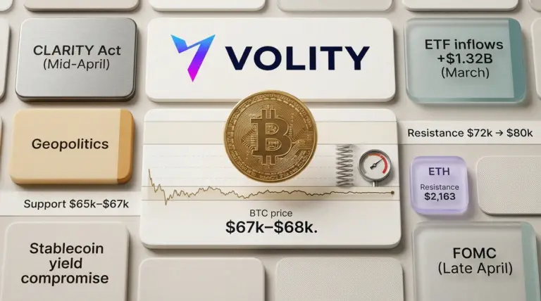 Bitcoin Price at $67k: April Volatility, ETF Flows, CLARITY Act
