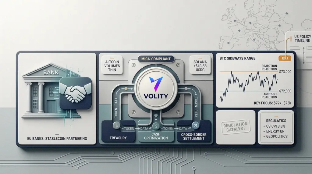 Crypto news: European banks race into stablecoins as Bitcoin holds $73k