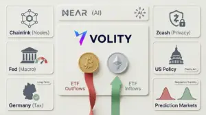 Bitcoin price chart showing jitters and red volatility as spot ETF outflows pressure the crypto market in May 2026