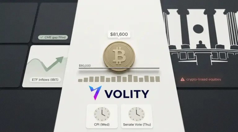 Bitcoin price holding $80,000 as US Senate Banking Committee reviews the Crypto Clarity Act amid bank lobbying pushback
