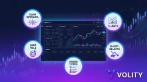 Crypto day trading platform: Volity MT spreads, fills, charts and leverage
