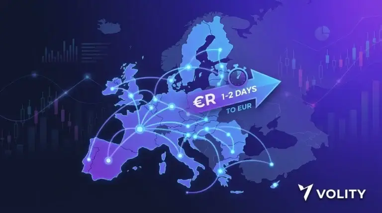 SEPA Crypto Transfers on Volity: free EUR deposits and withdrawals between UBK Markets account and bank in under 30 seconds