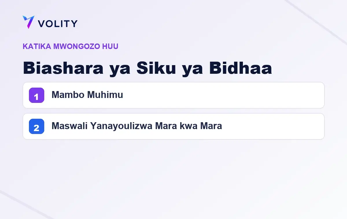 Sehemu muhimu katika mwongozo huu wa Volity kuhusu Biashara ya Siku ya Bidhaa