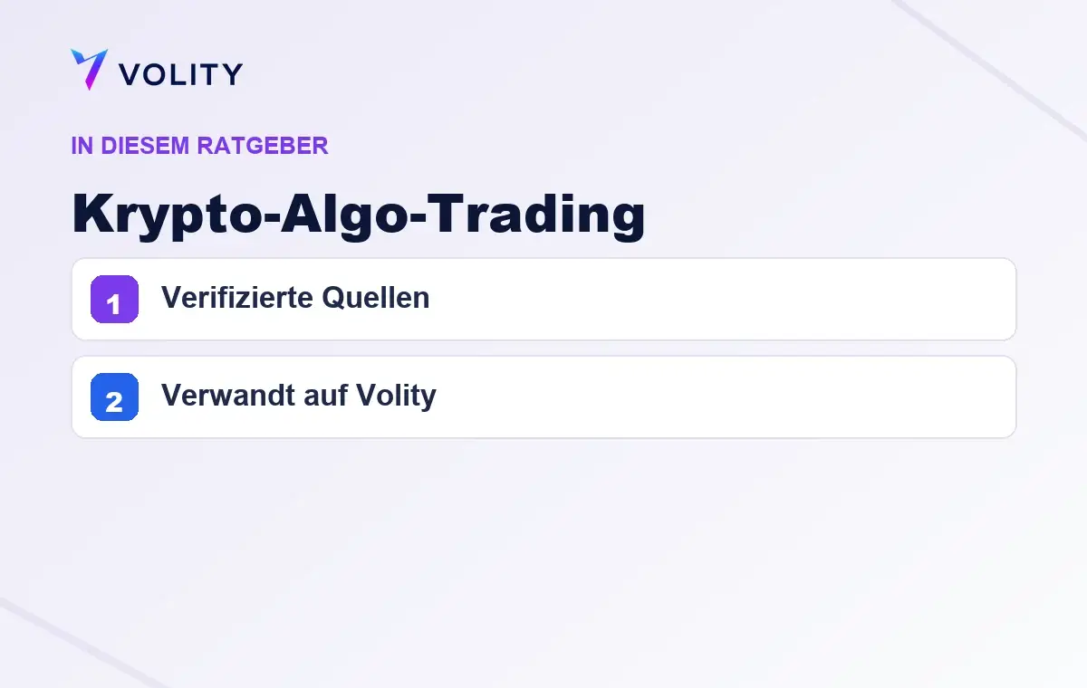 Wichtige Abschnitte in diesem Volity-Ratgeber zu Krypto-Algo-Trading