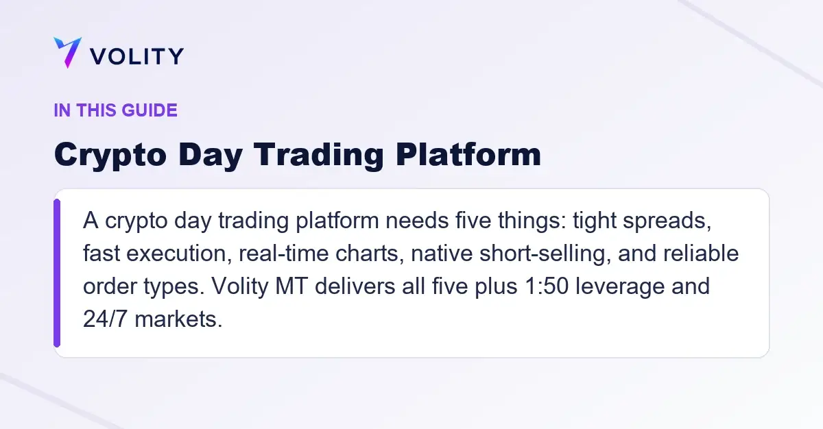 Key sections covered in this Volity guide to Crypto Day Trading Platform