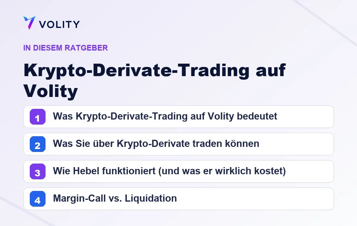 Wichtige Abschnitte in diesem Volity-Ratgeber zu Krypto-Derivate-Trading auf Volity