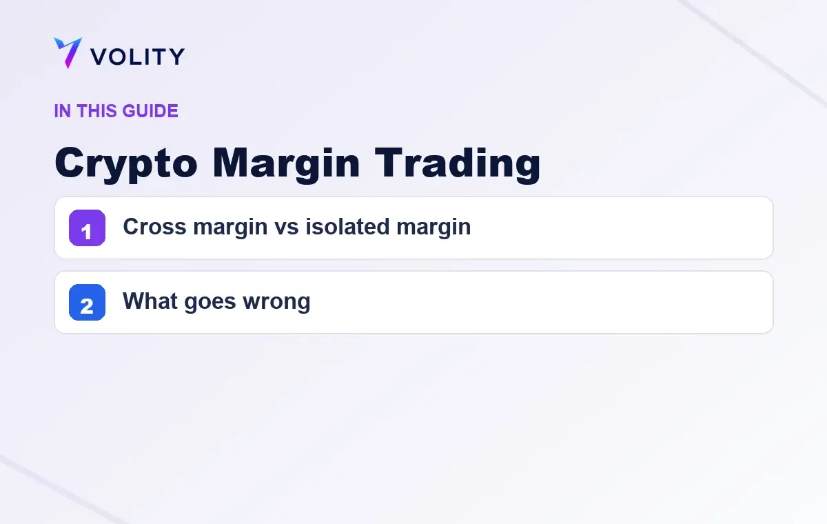 Key sections covered in this Volity guide to Crypto Margin Trading