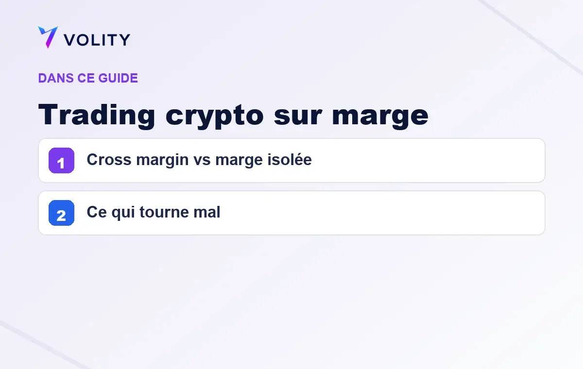 Sections clés de ce guide Volity sur Trading crypto sur marge