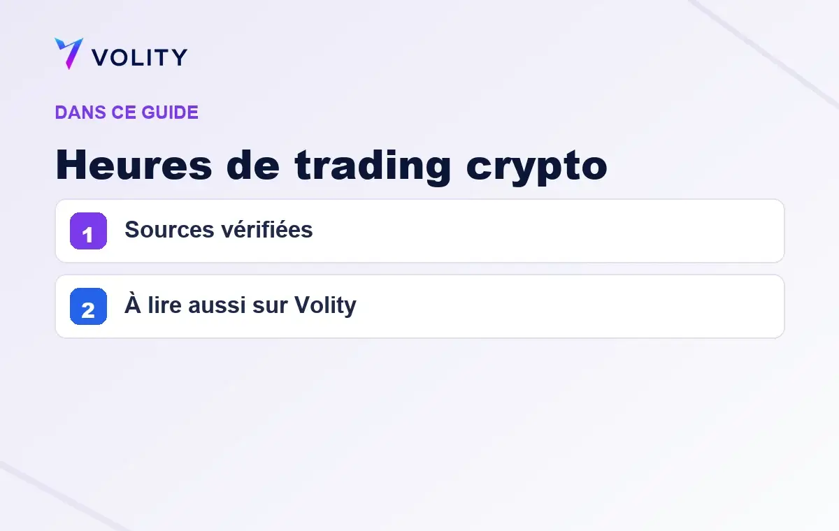 Sections clés de ce guide Volity sur Heures de trading crypto
