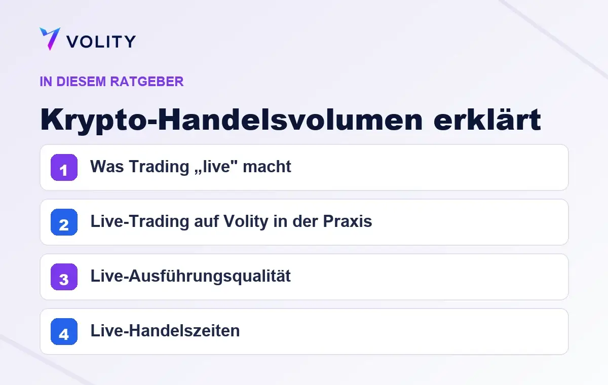 Wichtige Abschnitte in diesem Volity-Ratgeber zu Krypto-Handelsvolumen erklärt