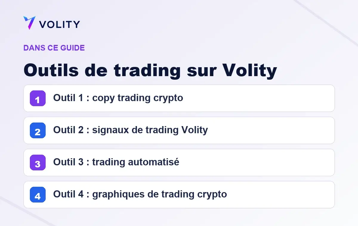 Sections clés de ce guide Volity sur Outils de trading sur Volity