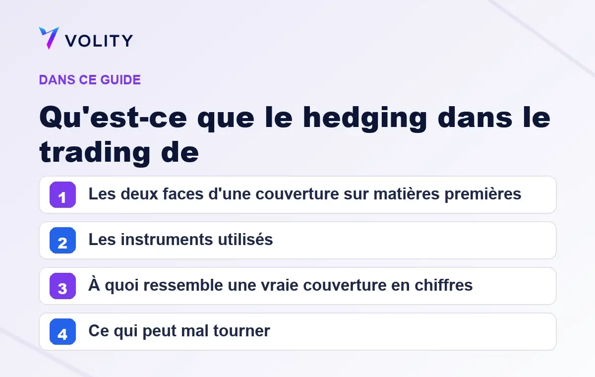 Sections clés de ce guide Volity sur Qu'est-ce que le hedging dans le trading de