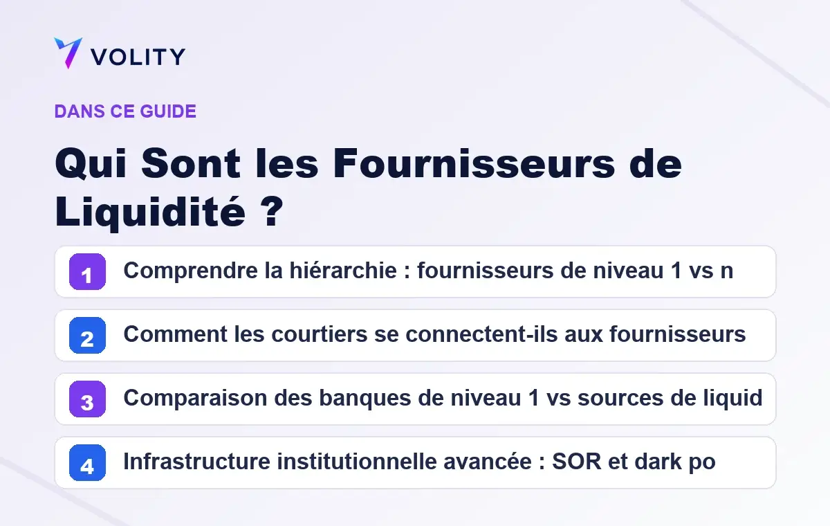 Sections clés de ce guide Volity sur Qui Sont les Fournisseurs de Liquidité ?