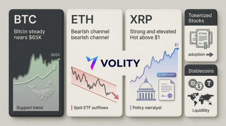 Bitcoin at $65k as whales buy; XRP eyes CLARITY Act