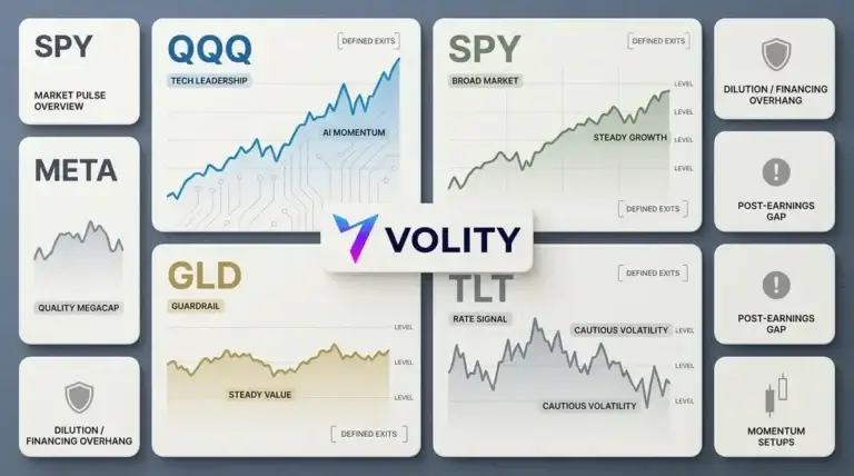 SPY, QQQ lead risk-on; hedge with GLD & TLT, buy META dips