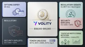 Bitcoin price watch: $58k-$60k as hacks, CLARITY bite