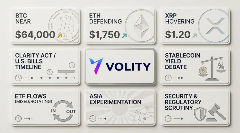 Crypto market update: Bitcoin $64k, ETH $1,750, XRP $1.20 watch