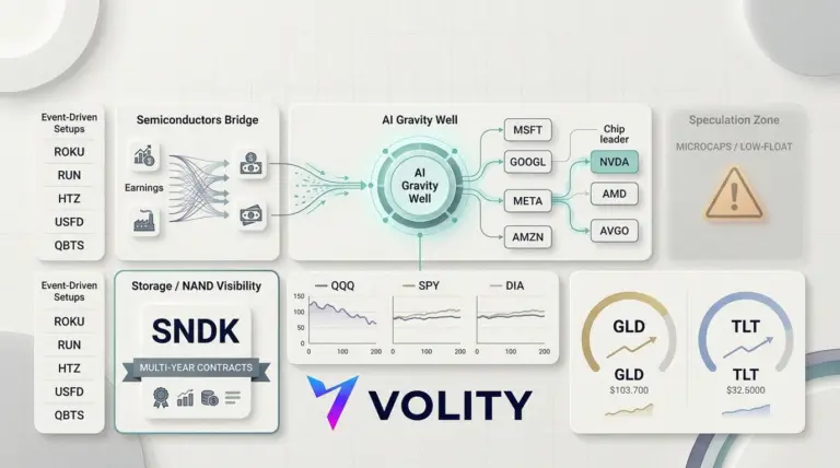 AI Rotation Watch: SNDK, QQQ, NVDA as GLD and TLT Rise