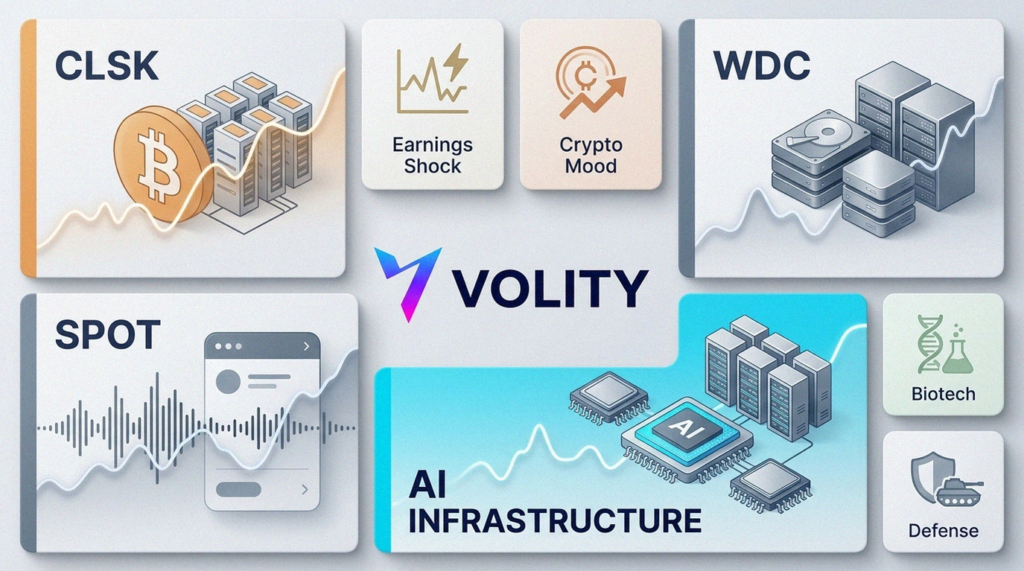 Today’s Stock Watchlist: CLSK, WDC, SPOT as AI Shifts Tapes