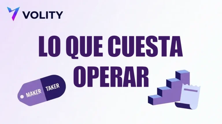 Portada: LO QUE CUESTA OPERAR, con una etiqueta maker/taker, una escalera de tramos y un recibo