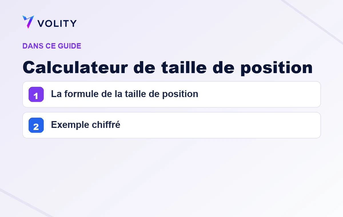 Sections clés de ce guide Volity sur Calculateur de taille de position