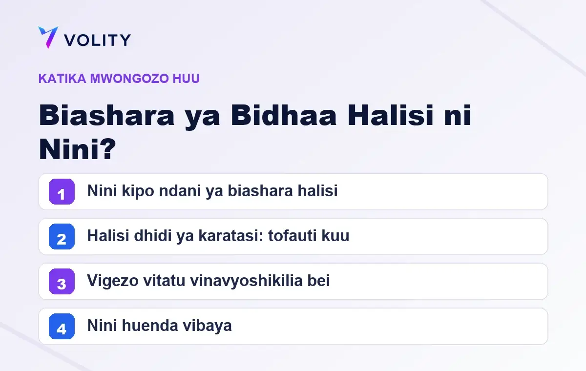 Sehemu muhimu katika mwongozo huu wa Volity kuhusu Biashara ya Bidhaa Halisi ni Nini?