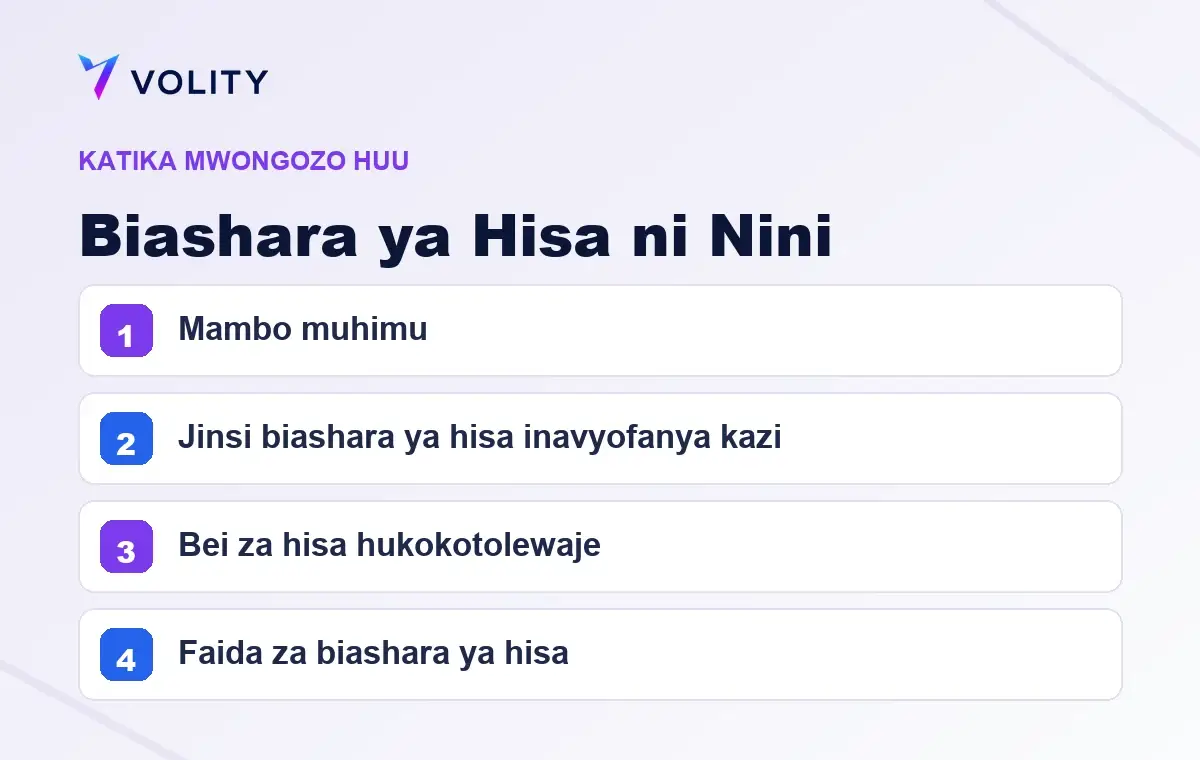 Sehemu muhimu katika mwongozo huu wa Volity kuhusu Biashara ya Hisa ni Nini
